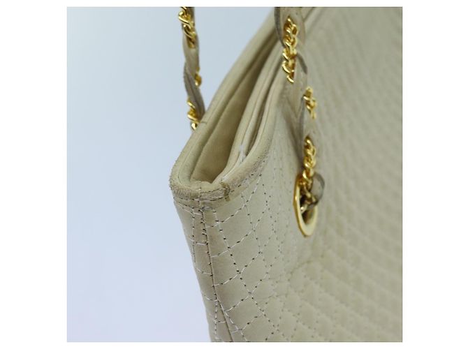 Bolsa de ombro com corrente acolchoada BALLY Couro Bege Auth ac2905 - vista 6