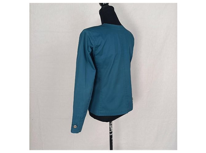 Yves Saint Laurent Giacca verde petrolio vintage YSL Blu - vista 3