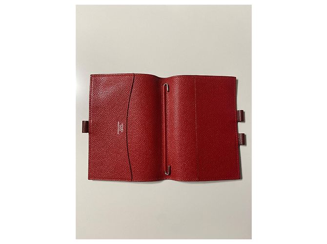 Cubierta de agenda Hermès Epsom piel burdeos - vista 2
