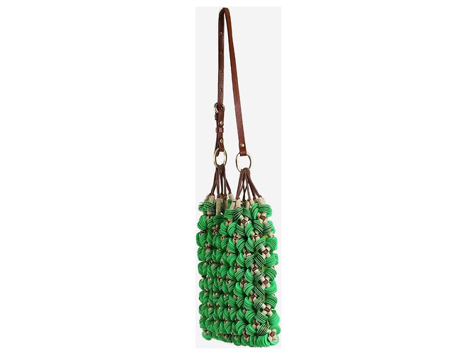 Jamin Puech Borsa a tracolla verde in paillettes - vista 3