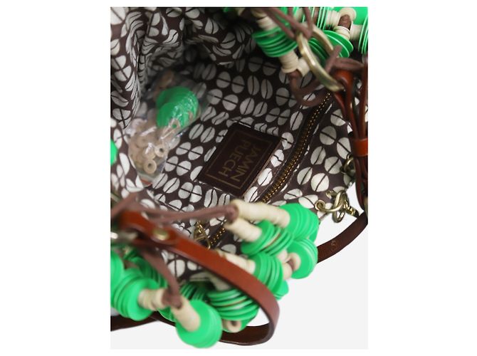Jamin Puech Borsa a tracolla verde in paillettes - vista 6