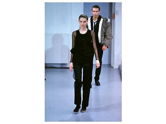 Helmut Lang AW1997 Jeans en chiffon negro - vista 8