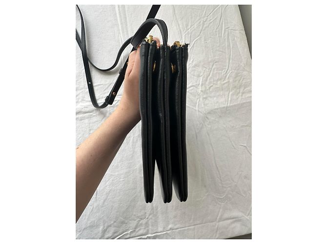 Céline bolsa pequena Celine Trio em pele de cordeiro lisa - vista 13