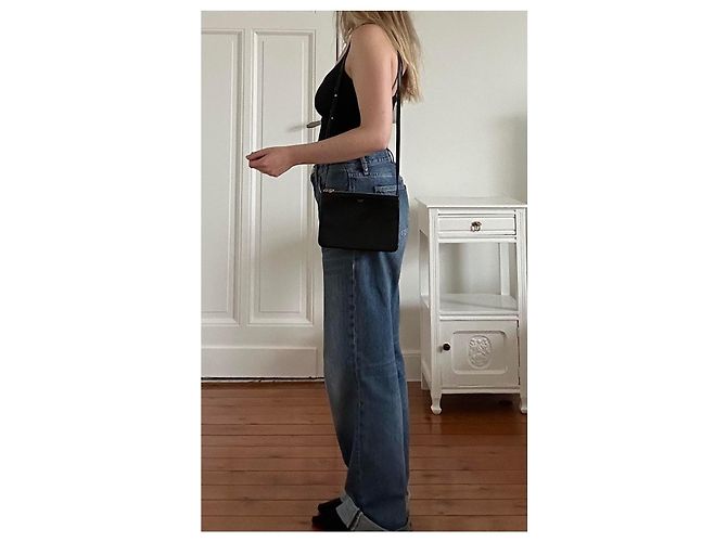 Céline bolsa pequena Celine Trio em pele de cordeiro lisa - vista 3