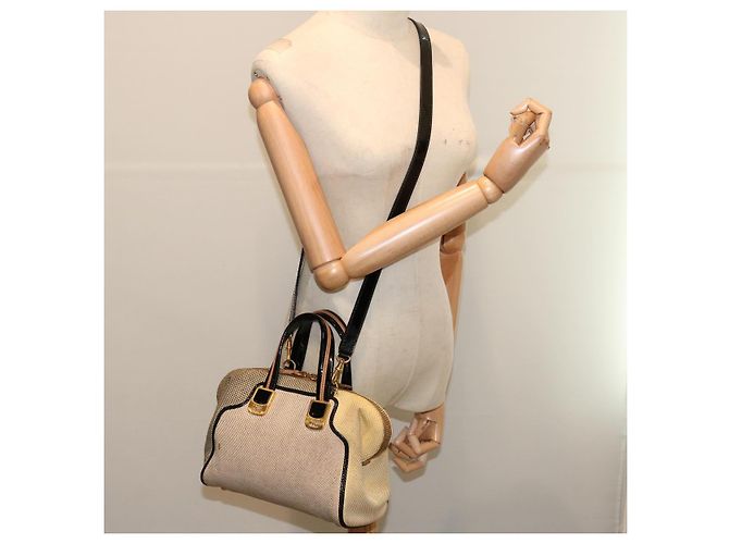 FENDI Borsa a Mano Tela 2modo Beige Auth 70343 - vista 24