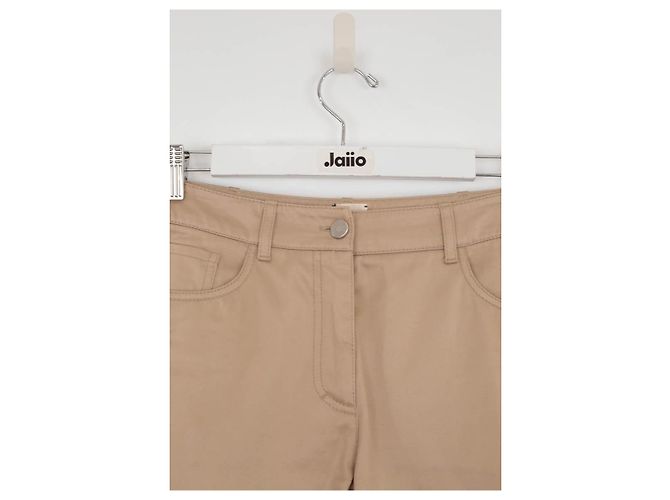 Hermès Pantalones ajustados de algodón Beige - vista 2