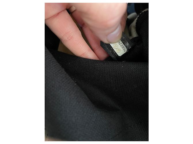 Chanel Deauville Maxi Handtasche Schwarz Monogramm Leder Stoff - Ansicht 11