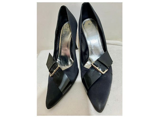 Bottega Veneta Tacchi a spillo neri in raso Nero - vista 3