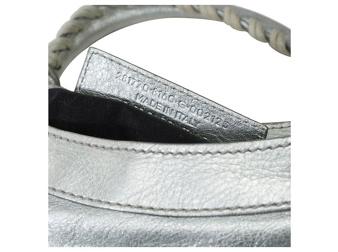 Sac BALENCIAGA City en Cuir Argent - 101849 - vue 7