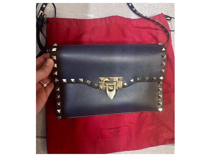 Valentino Garavani Borsa Valentino rockstuds Blu navy - vista 2