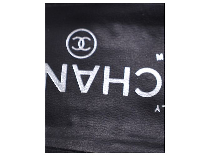 Timeless Chanel 2015 Sandali con maglie a catena in tweed in pelle nera Nero - vista 7