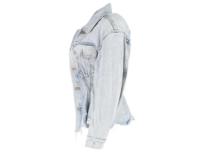 Alexander Wang Sculpted Denim Jacket aus hellblauer Baumwolle - Ansicht 2