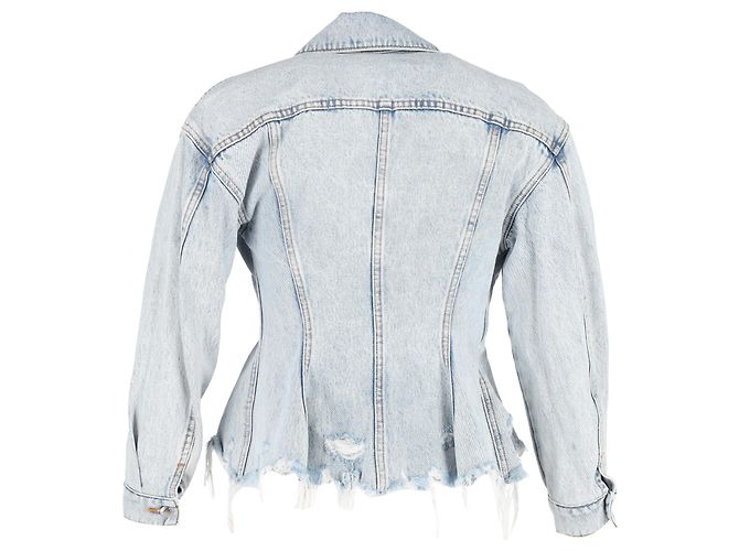 Alexander Wang Sculpted Denim Jacket aus hellblauer Baumwolle - Ansicht 3