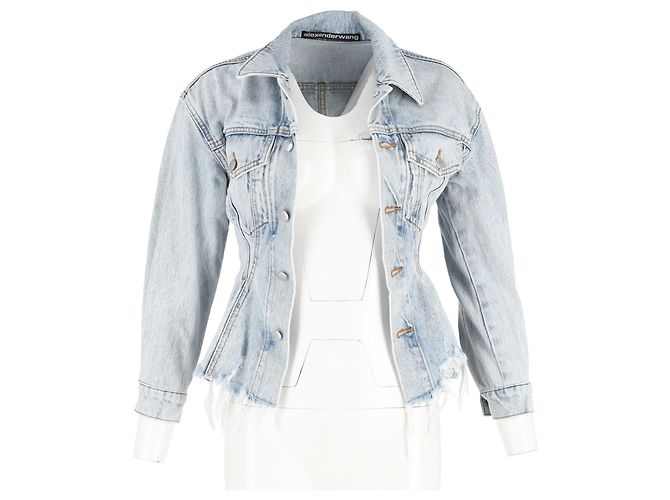 Alexander Wang Sculpted Denim Jacket aus hellblauer Baumwolle - Ansicht 4