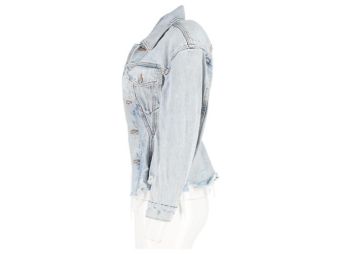 Alexander Wang Sculpted Denim Jacket aus hellblauer Baumwolle - Ansicht 5