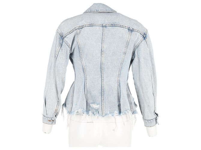 Alexander Wang Sculpted Denim Jacket aus hellblauer Baumwolle - Ansicht 6