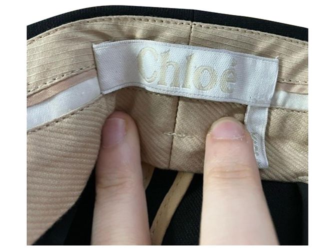 Pantalones Chloé de pernera recta en lana negra Negro - vista 3
