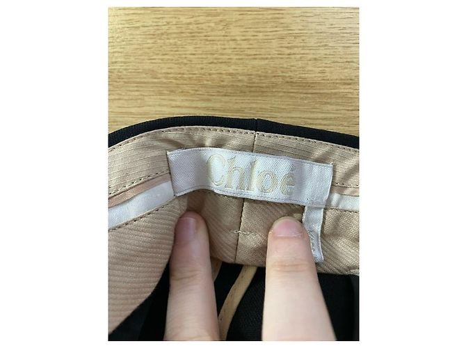 Pantalones Chloé de pernera recta en lana negra Negro - vista 6