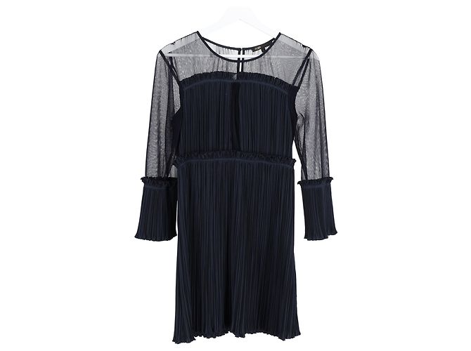 Minivestido Maje de manga transparente en poliéster azul - vista 4