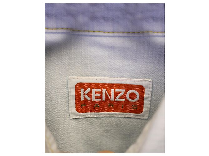 Camicia in denim con ricamo logo Kenzo in cotone azzurro Blu Blu chiaro - vista 2