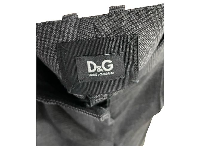 Dolce & Gabbana Checked Trousers in Grey Wool - view 3