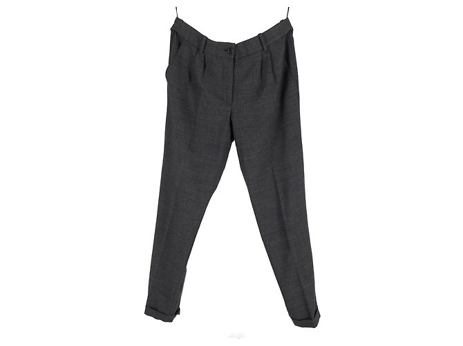 Dolce & Gabbana Checked Trousers in Grey Wool - view 4