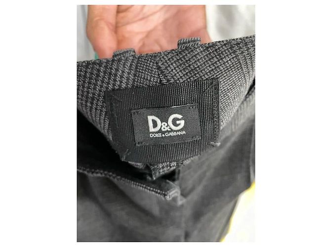 Dolce & Gabbana Checked Trousers in Grey Wool - view 6