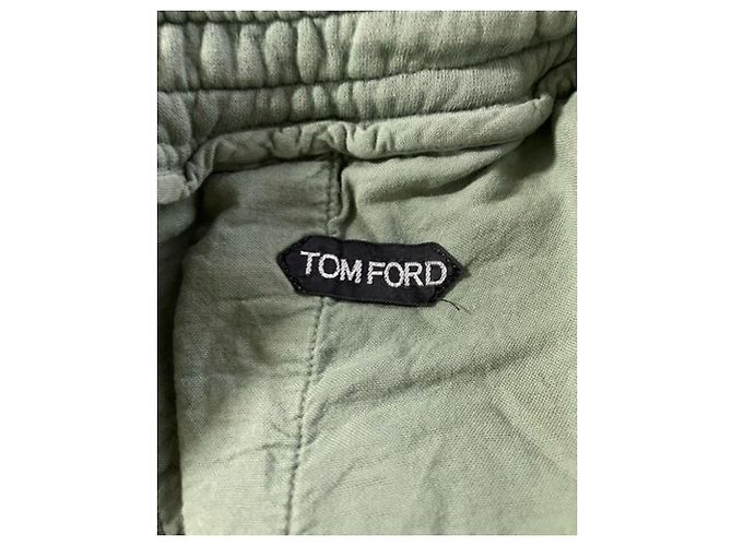 Calça de moletom Tom Ford em algodão verde - vista 3