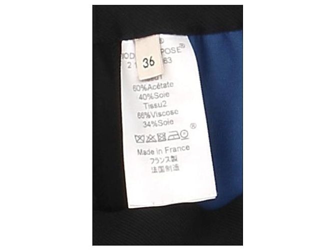 Céline Pantalones Celine T.FR 36 Seda Azul - vista 7
