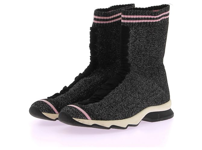 Fendi Sneaker T.EU 38 Stoff Silber - Ansicht 2