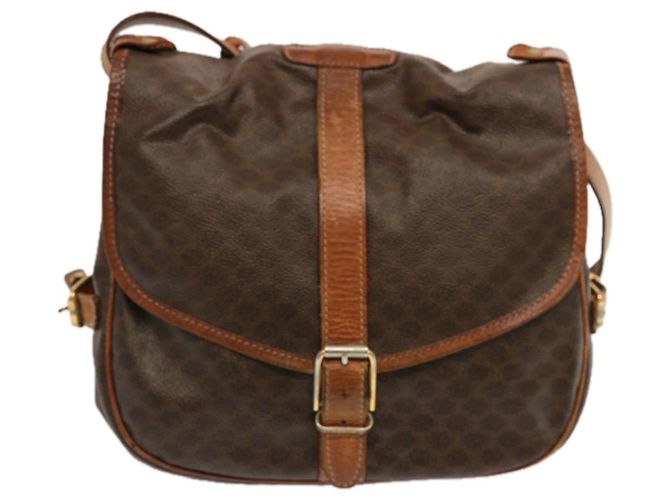 Céline CELINE Borsa a tracolla in tela macadam PVC marrone Auth 70829 - vista 2