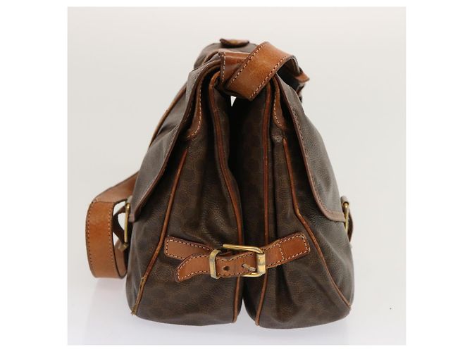 Céline CELINE Borsa a tracolla in tela macadam PVC marrone Auth 70829 - vista 3