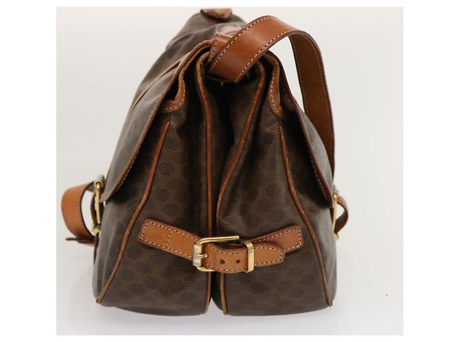 Céline CELINE Borsa a tracolla in tela macadam PVC marrone Auth 70829 - vista 4