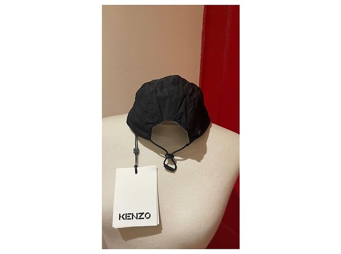 Cappellino reversibile Kenzo logo tigre nero e grigio nylon - vista 3