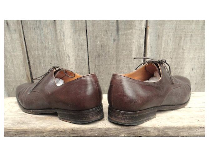 Scarpe Derby Moreschi in pelle marrone - vista 5