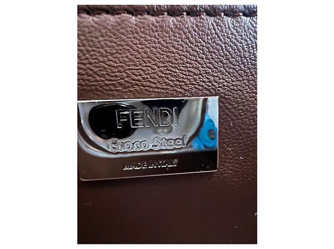 Bolso Fendi Peekaboo de piel de cocodrilo marrón Castaño - vista 3