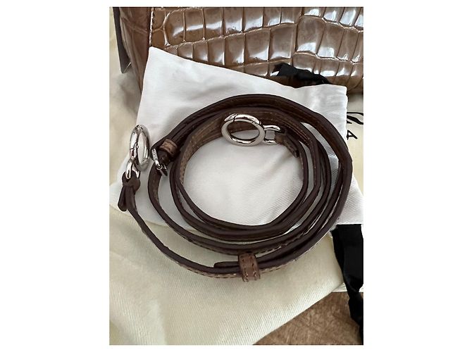 Bolso Fendi Peekaboo de piel de cocodrilo marrón Castaño - vista 5