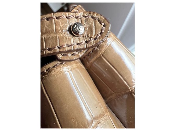 Bolso Fendi Peekaboo de piel de cocodrilo marrón Castaño - vista 9