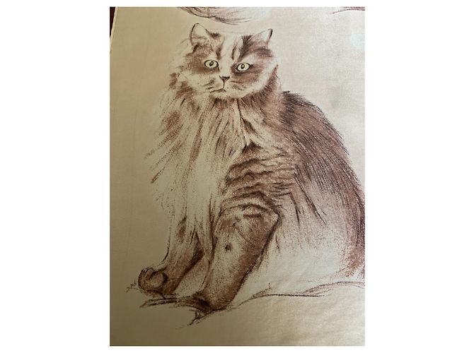 Hermès Schal "Perserkatzen" Roh - Ansicht 2