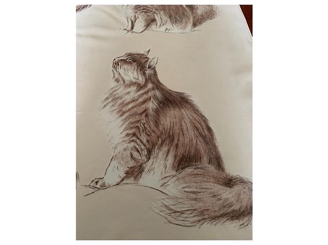 Hermès Schal "Perserkatzen" Roh - Ansicht 3