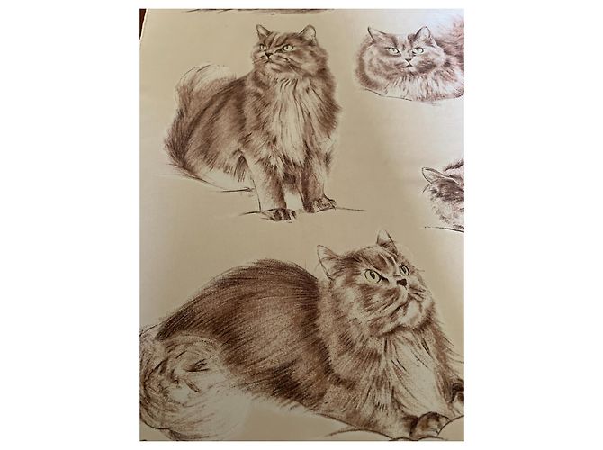 Hermès Schal "Perserkatzen" Roh - Ansicht 5