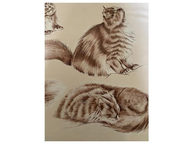 Hermès Schal "Perserkatzen" Roh - Ansicht 7