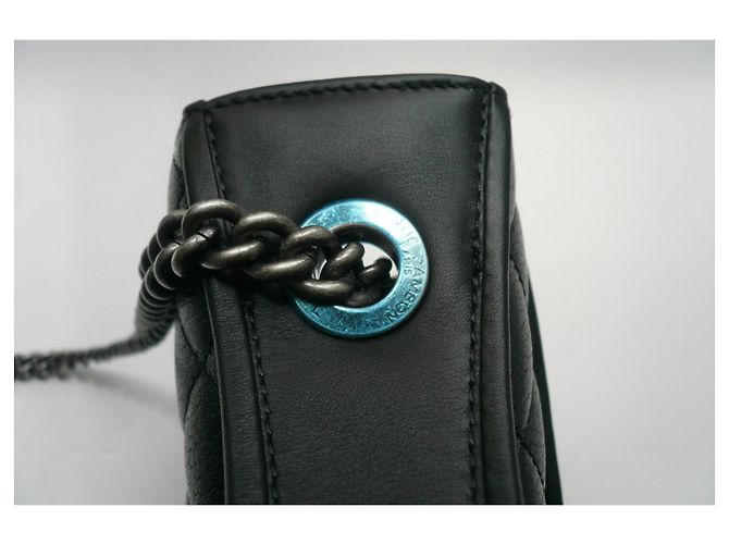Grande borsa a tracolla Chanel CC University NUOVA Nero - vista 12