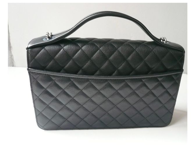 Grande borsa a tracolla Chanel CC University NUOVA Nero - vista 16