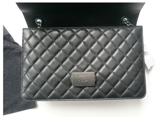 Grande borsa a tracolla Chanel CC University NUOVA Nero - vista 8