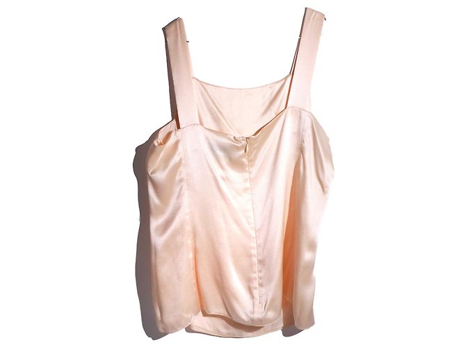 CHANEL - Top de seda beige (tamaño 42) - vista 2