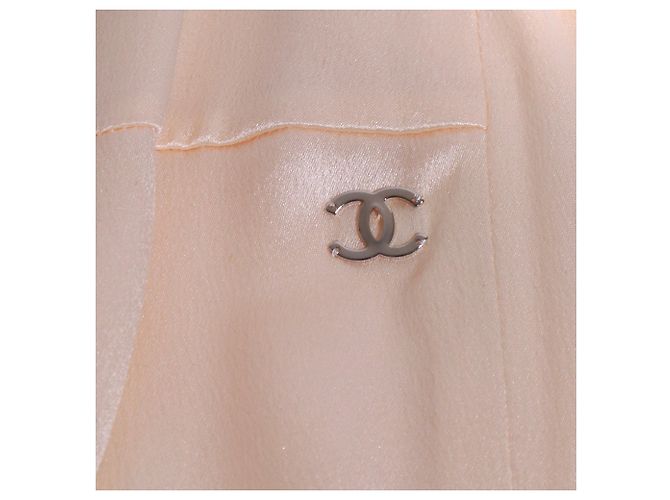 CHANEL - Top de seda beige (tamaño 42) - vista 3