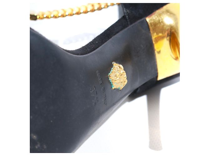 VERSACE - Medusa-Medaillon-Absatzpumps (Größe 37,5) Schwarz - Ansicht 5