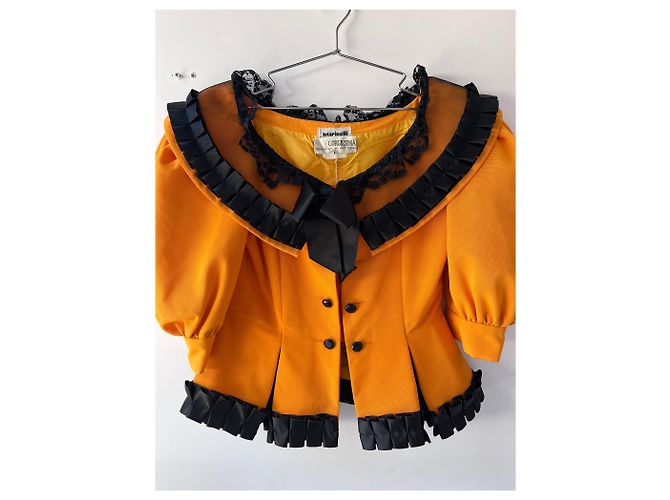 Yves Saint Laurent VENDIMIA 1980s top de noche francés Negro - vista 6