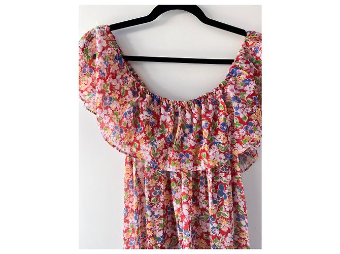 Vanessa Bruno Athe VENDIMIA 1970vestido floral de gasa transparente Naranja - vista 12